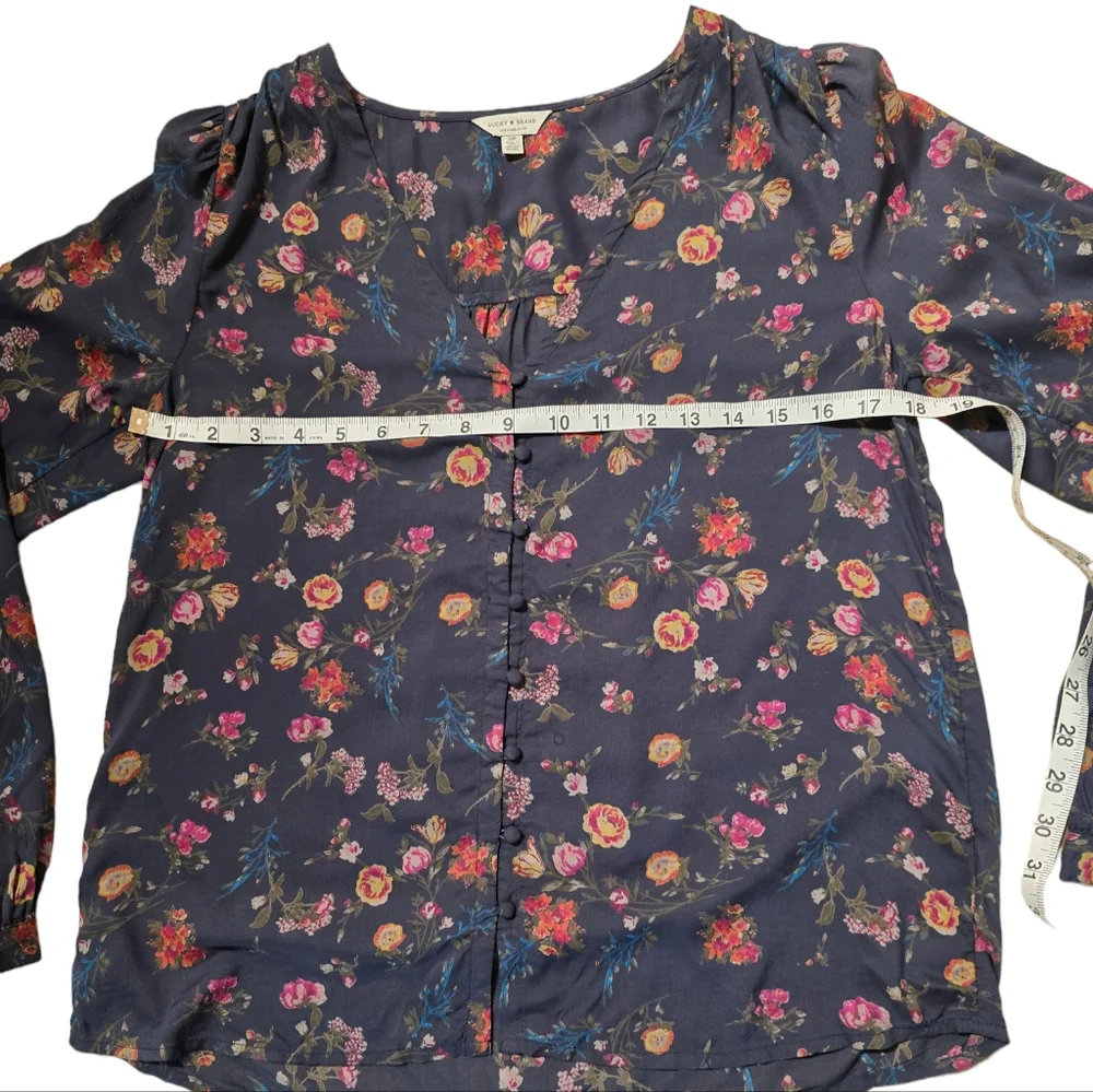 🥳 3/$30 Lucky Brand Women's Long Sleeve Top Size Small Petite - Picture 4 of 8